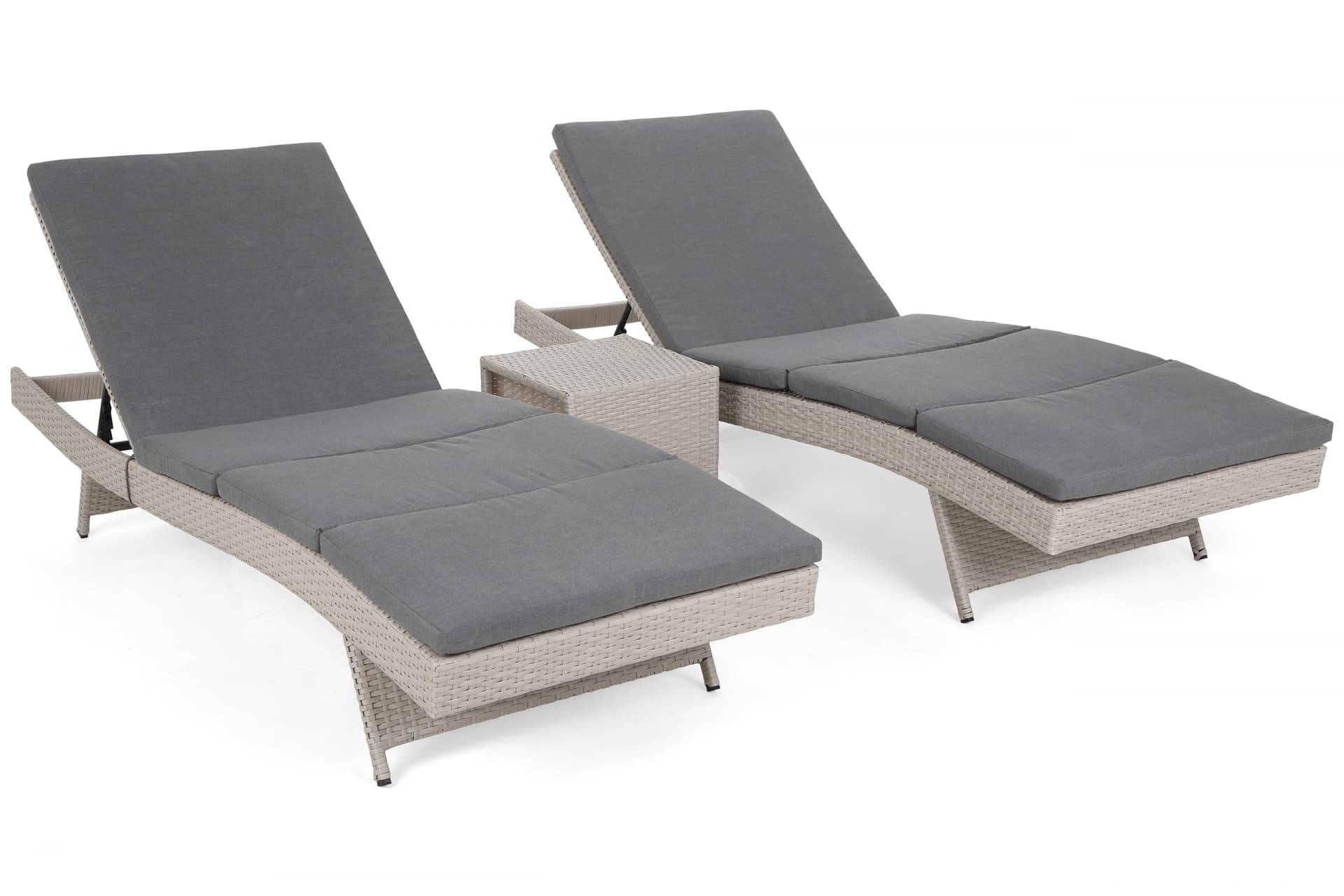 Home&Garden Sestava lehátek Bora Bora White / Grey + stolek - náhled 3