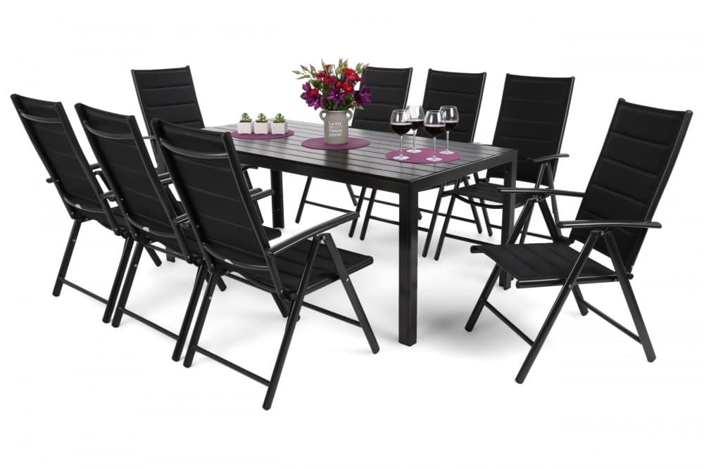 Home&Garden Zahradní sestava Ibiza 185 cm Black / Black 8+1