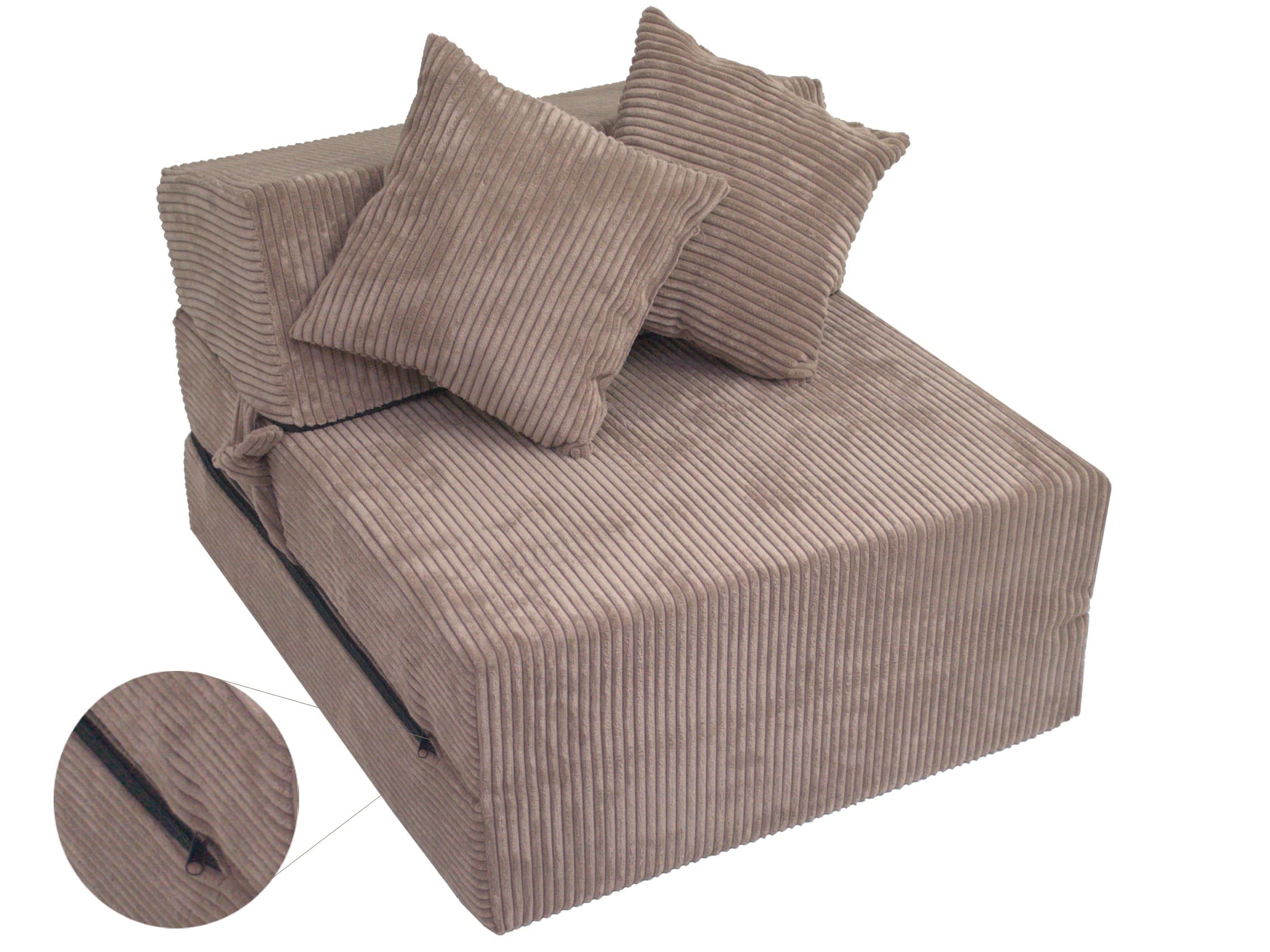 Fimex Rozkládací křeslo - matrace pro hosty Lincol hnědé 70x200x15 cm - náhled 5