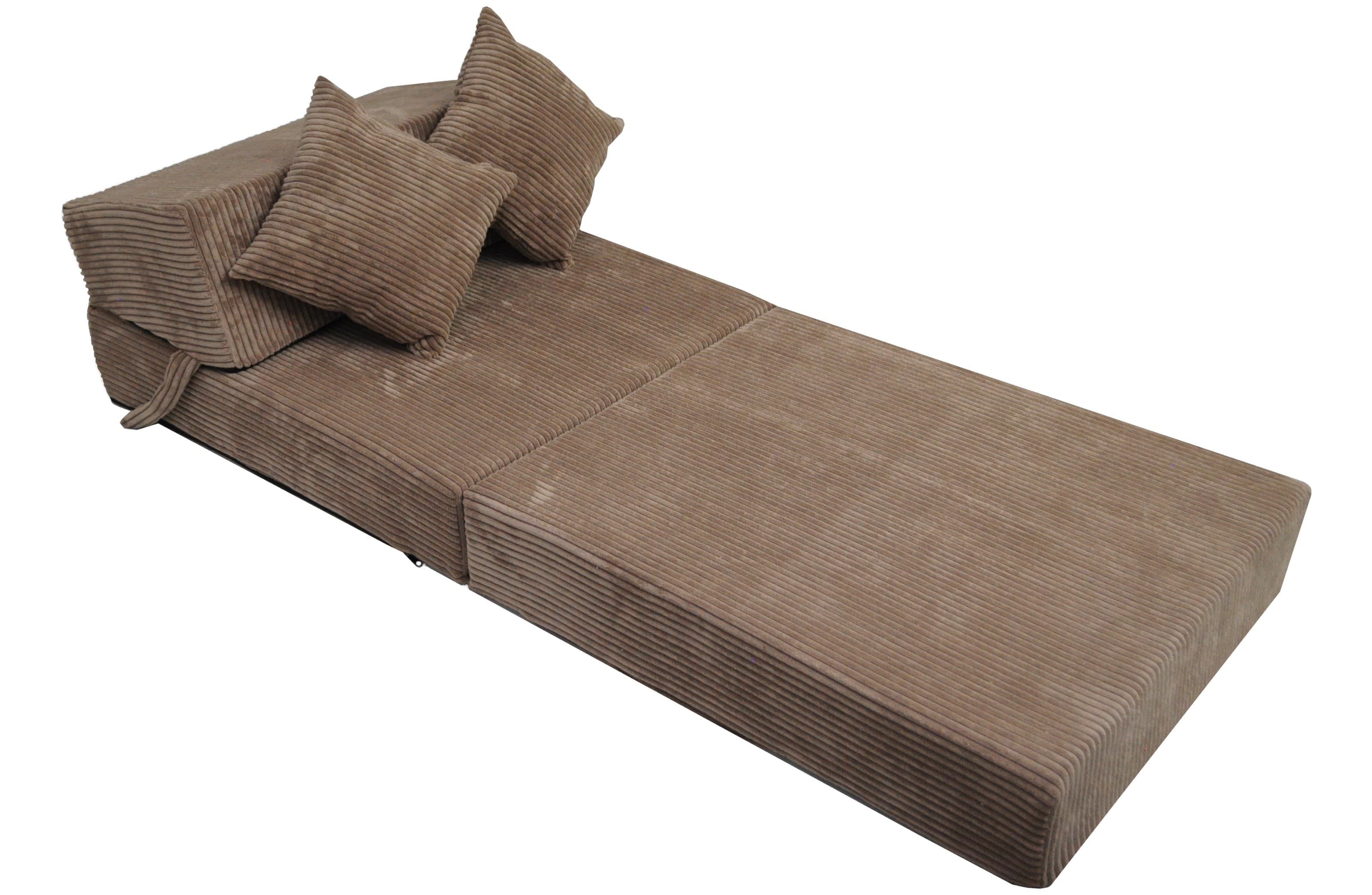 Fimex Rozkládací křeslo - matrace pro hosty Lincol hnědé 70x200x15 cm - náhled 4