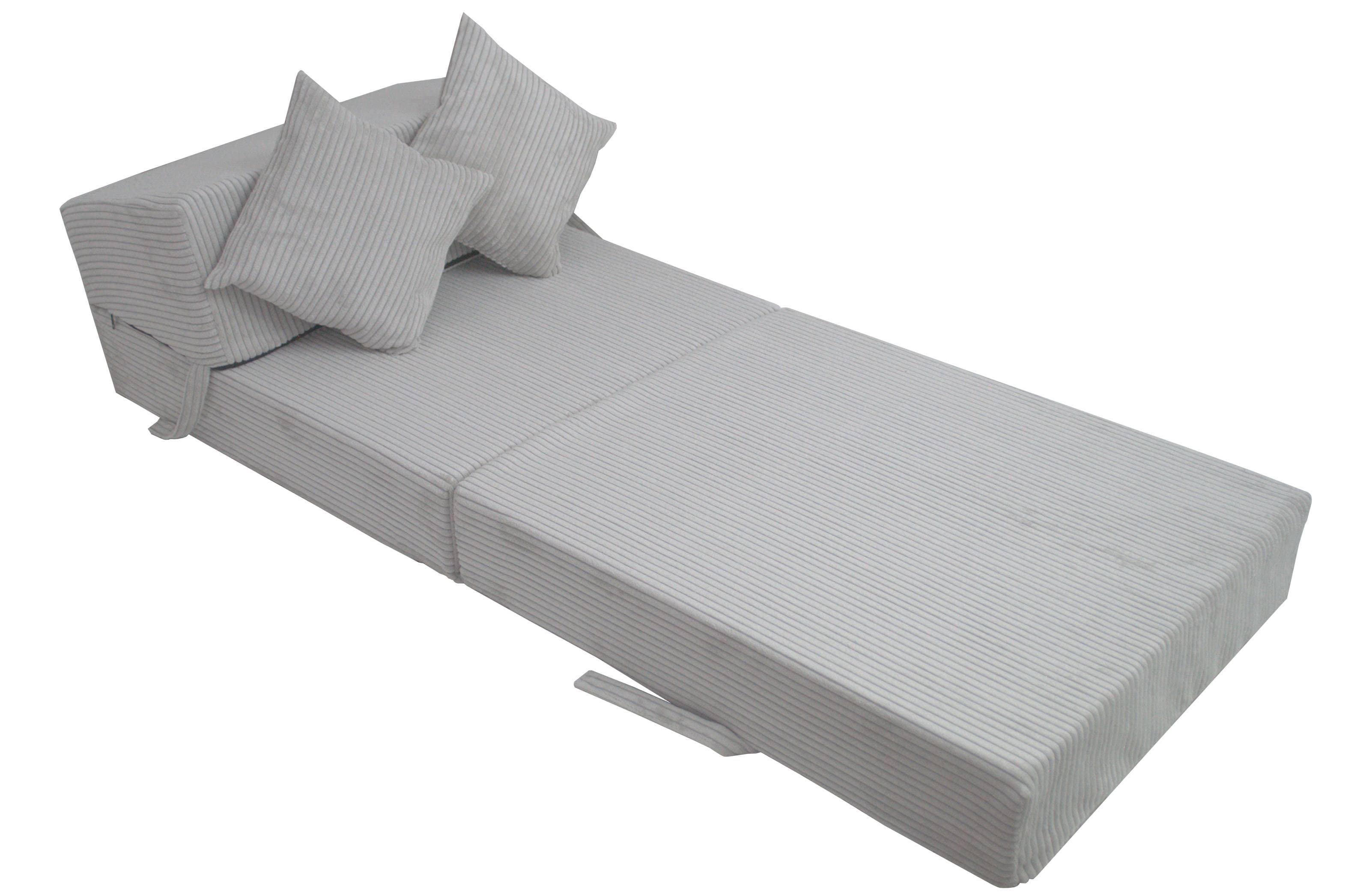 Fimex Rozkládací křeslo - matrace pro hosty Lincol světle šedé 70x200x15 cm - náhled 4