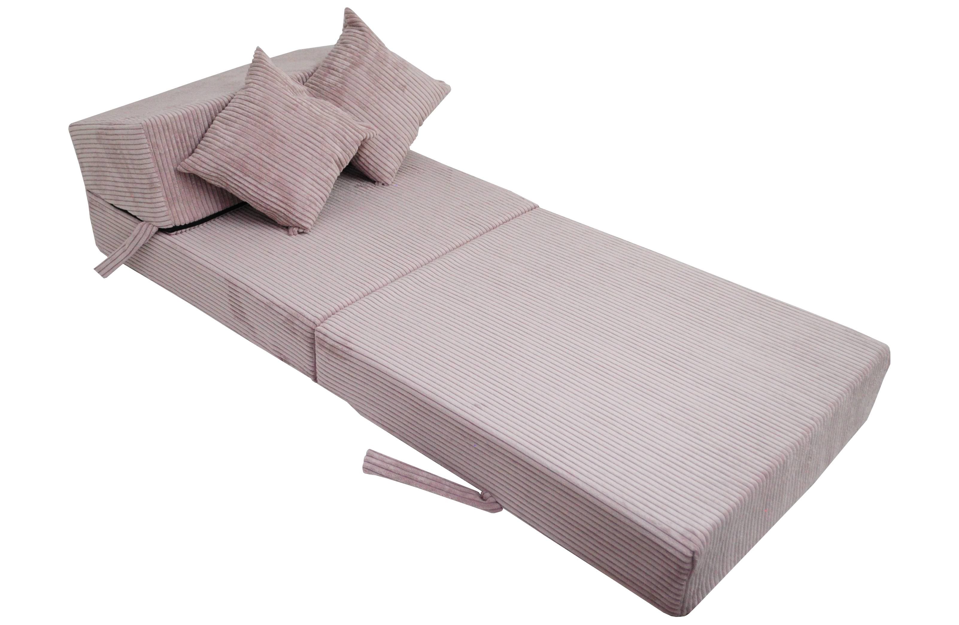 Fimex Rozkládací křeslo - matrace pro hosty Lincol růžové 70x200x15 cm - náhled 5