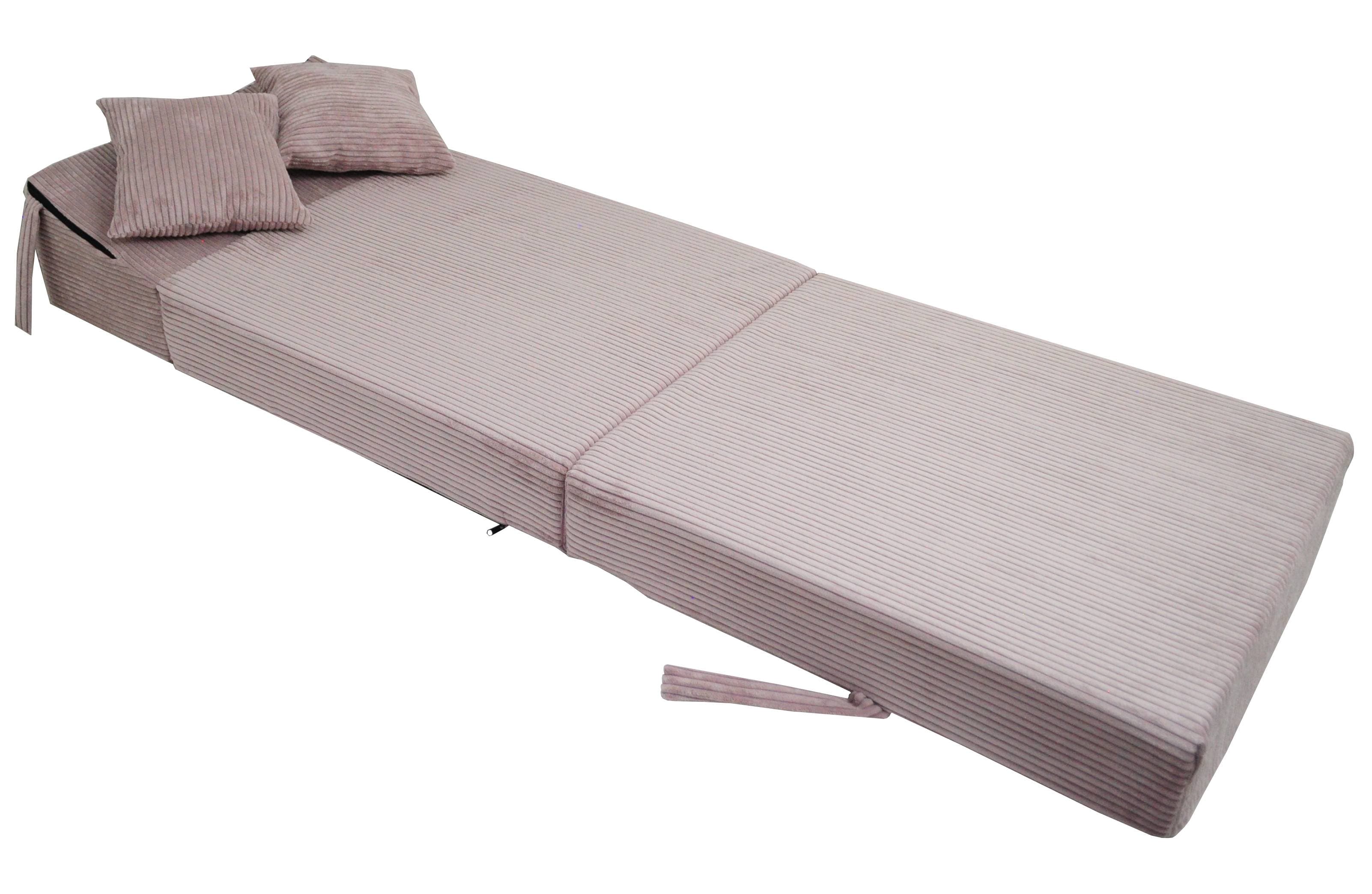 Fimex Rozkládací křeslo - matrace pro hosty Lincol růžové 70x200x15 cm - náhled 4