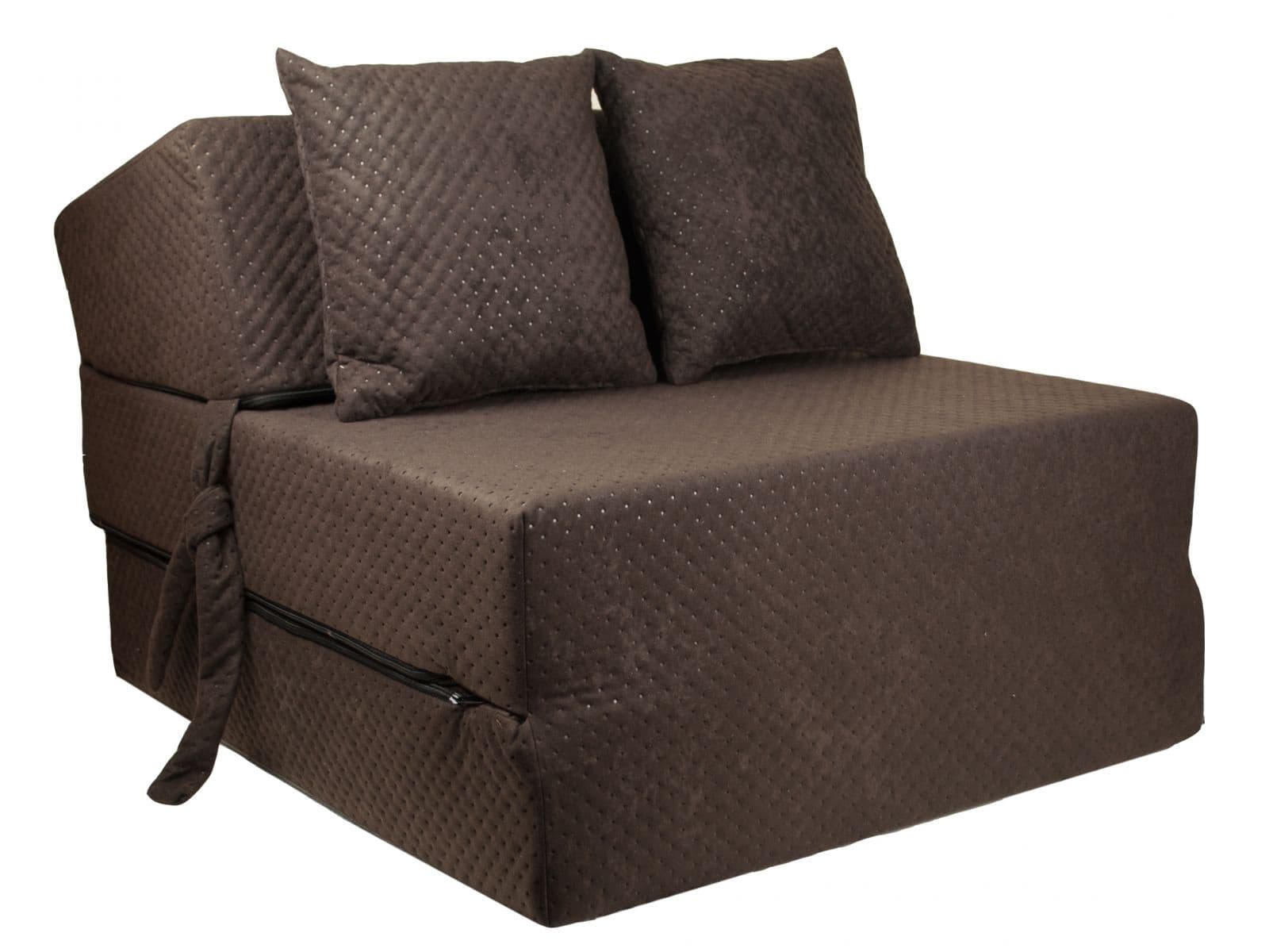Fimex Rozkládací křeslo Comfort hnědé - matrace pro hosty 70x200x15 cm
