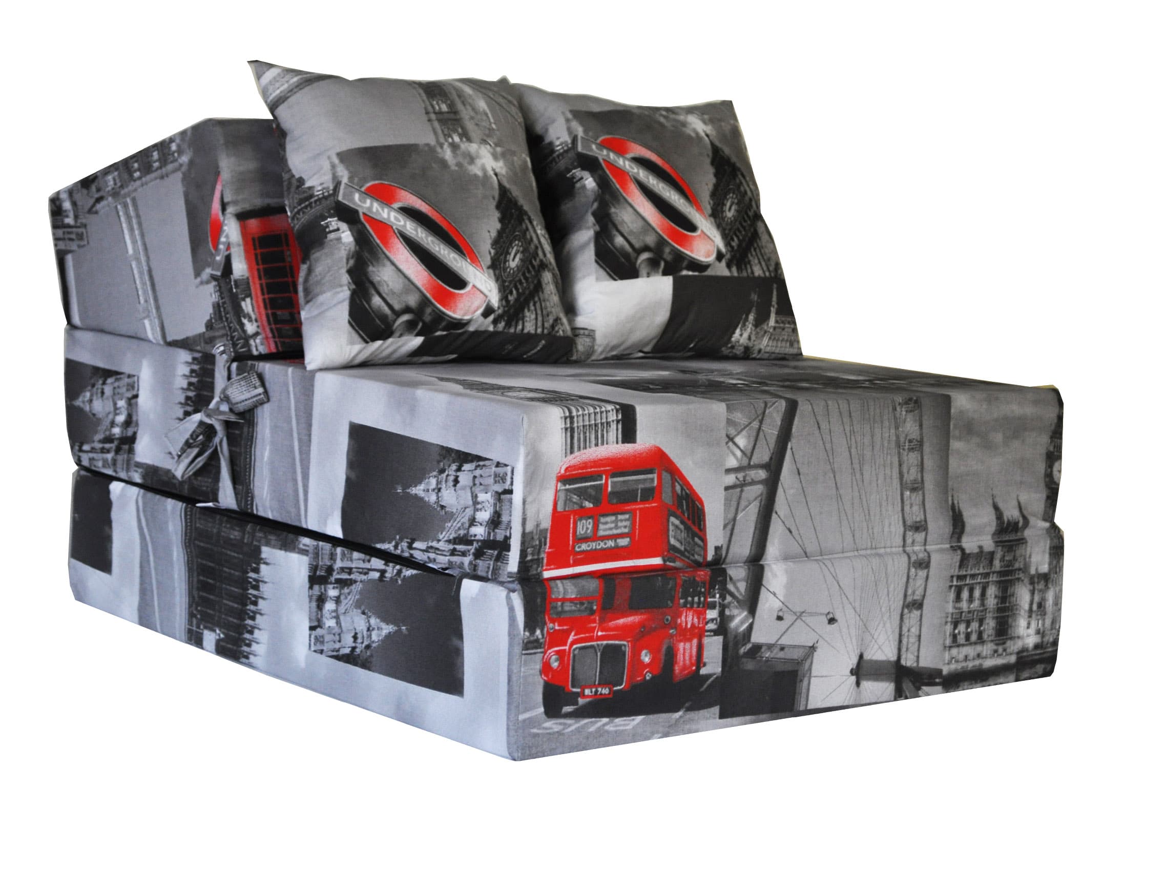 Fimex Rozkládací křeslo - matrace pro hosty London underground 70x200x15 cm