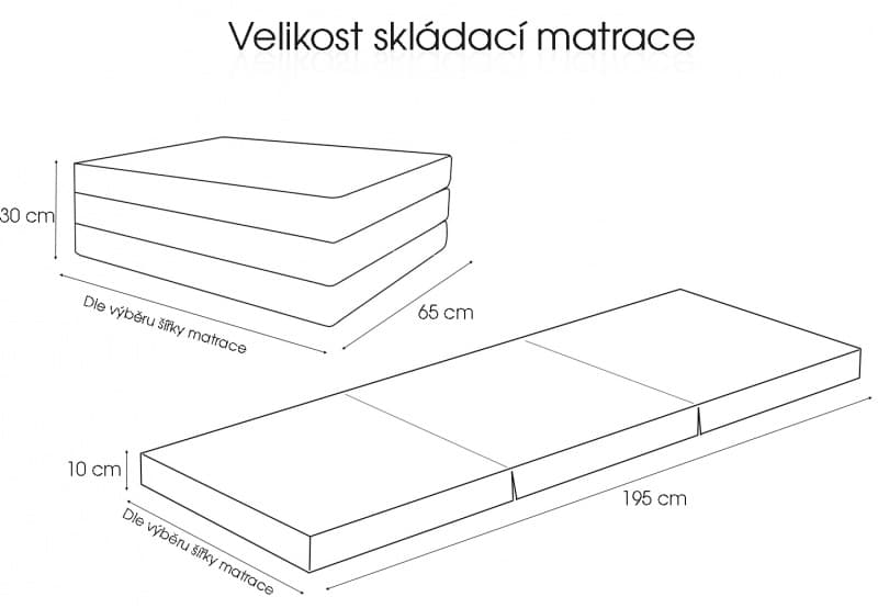 e-matrace.com Skládací matrace pro hosty béžová 10 cm - náhled 2