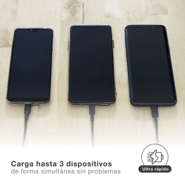 USB nabíjecí adaptér do sítě 5V/3A, 1xUSB A QC 3.0, 2xUSB C, rychlonabíjení, černý, 3 roky - náhled 4