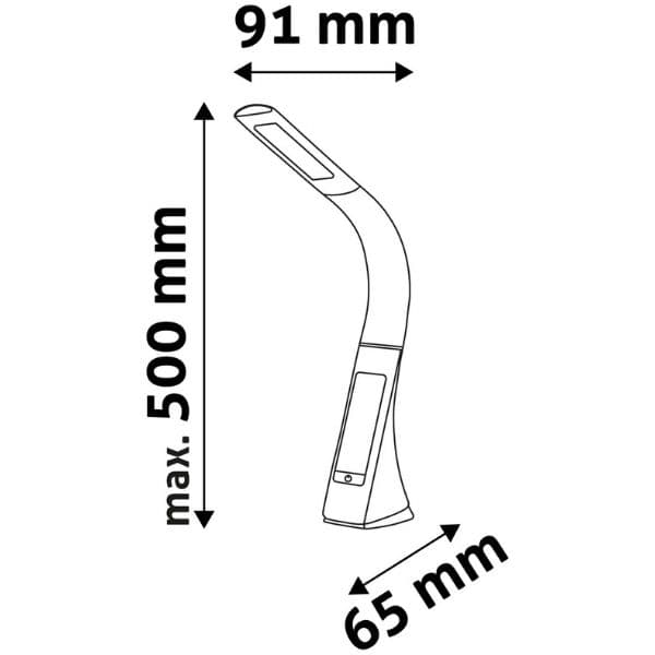 Kožená stmívatelná LED stolní lampa s displejem 6W 350lm, denní světlo, černá - náhled 3