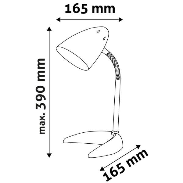 Stolní lampa na 1 žárovku E27, černá se základnou ve tvaru C - náhled 2