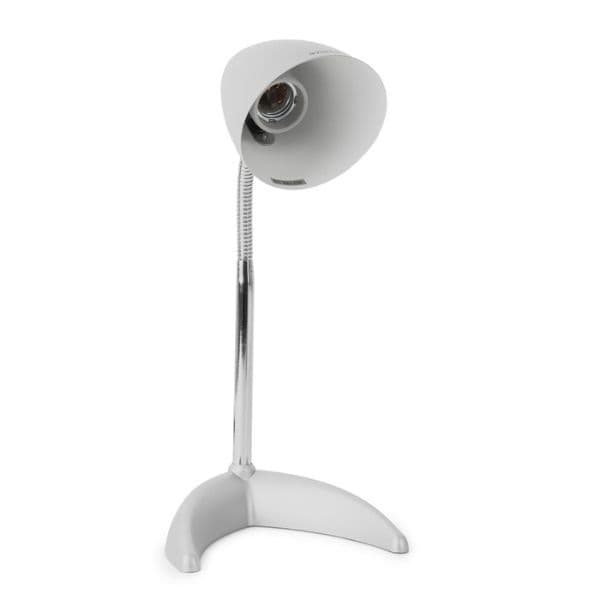 Stolní lampa na 1 žárovku E27, stříbrná se základnou ve tvaru C - náhled 2