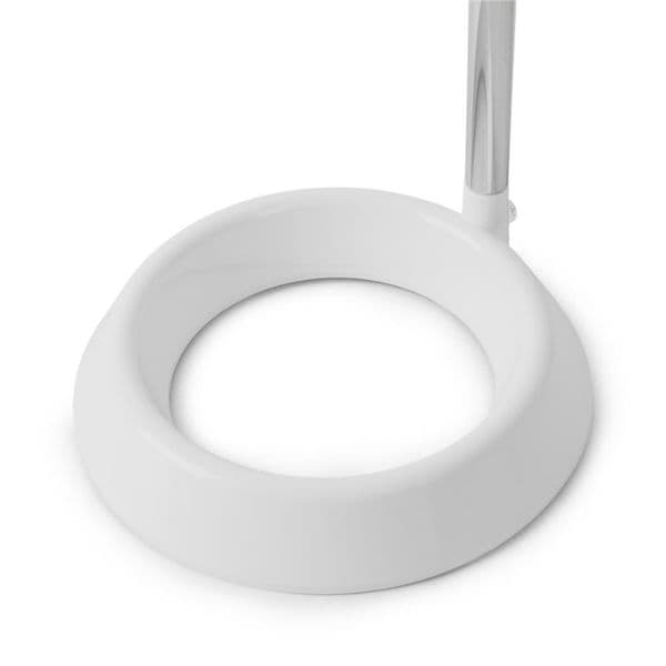 Stolní lampa na 1 žárovku E27, základna ve tvaru O, bílá - náhled 3