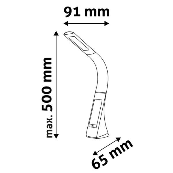 Kožená stmívatelná LED stolní lampa s displejem 6W 350lm, denní světlo, hnědá - náhled 4