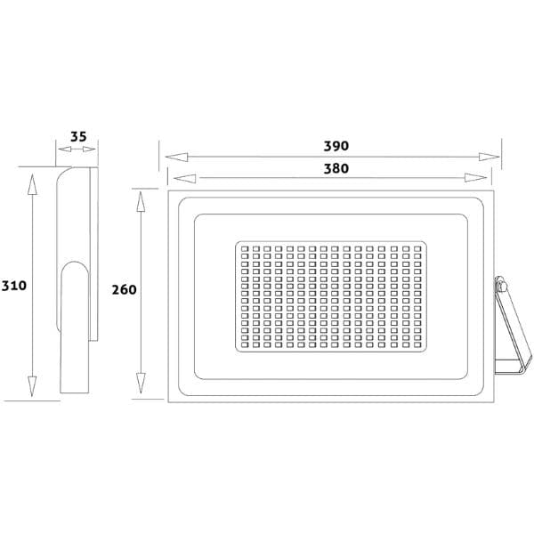 Ultratenký LED reflektor černý 200W 16000lm, studená barva světla - náhled 2