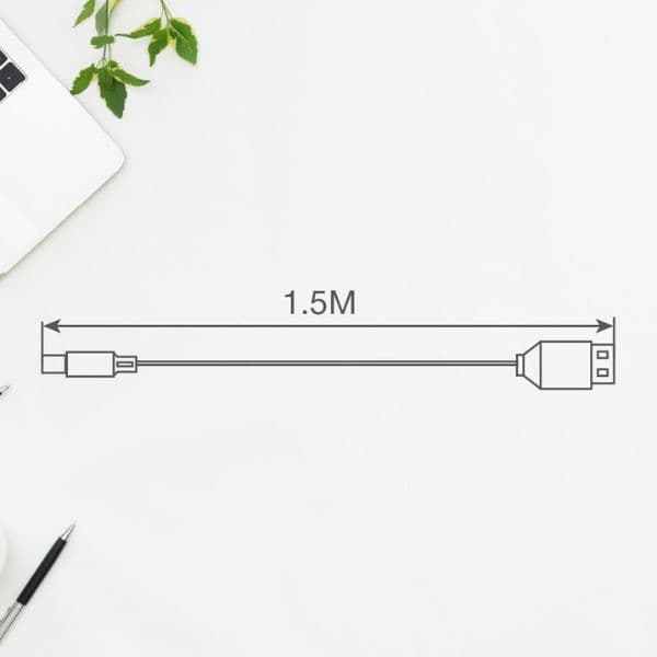Opletený nylonový kabel USB-A na USB-C 1,5 m, 60W, 480 Mb/s, světle modrý, 3 roky záruka - náhled 3