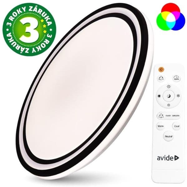 Prémiové led stropní svítidlo Bella RGB+W 32cm 24W 1320lm, dálkové ovládání, TUYA, 3 roky - náhled 1