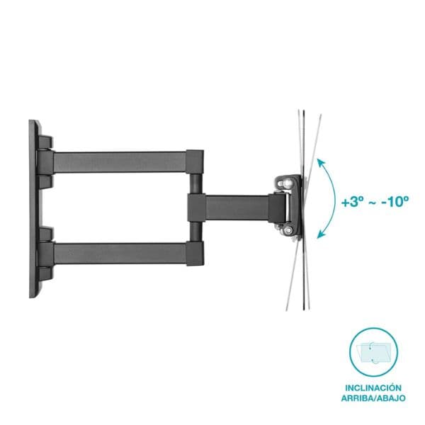 Držák na TV 23"-42" na zeď Holmios, kloubový 90°h 3-10°v, nosnost 20kg, 10 let záruka - náhled 2