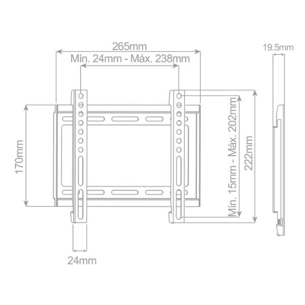 Držák na TV 23"-42" na zeď Holmios, fixní, nosnost 35kg, 10 let záruka - náhled 3