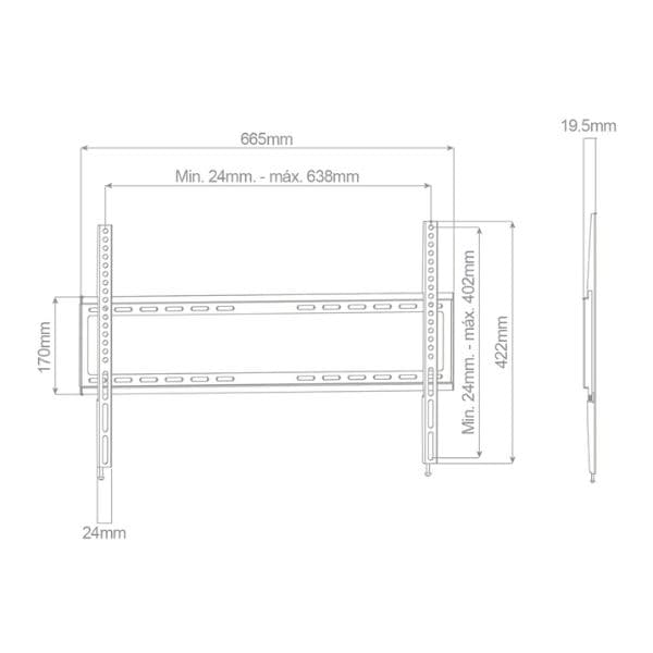 Držák na TV 37"-70" na zeď Holmios, fixní, nosnost 35kg, 10 let záruka - náhled 3