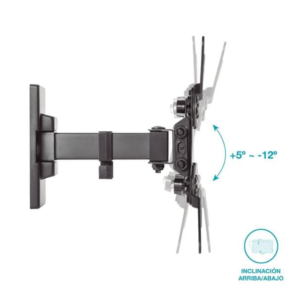 Držák na TV 13"-42" na zeď Holmios, kloubový 90°h 5-12°v, nosnost 20kg, 10 let záruka - náhled 2