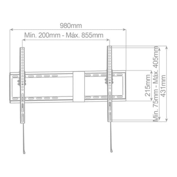 Držák na TV 43"-90" na zeď Holmios fixní, nosnost 70kg, ochrana proti krádeži, 10 let zár. - náhled 5