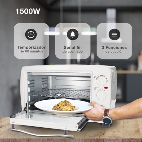 Elektrická retro trouba Väline Kuhati 23l, 1500W, bílošedá, volně stojící, 3 roky záruka - náhled 2