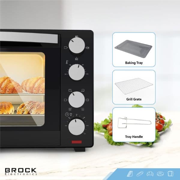 Elektrická horkovzdušná trouba Brock 30l v kombinaci s dvouplotýnkovým vařičem, 3200W - náhled 5