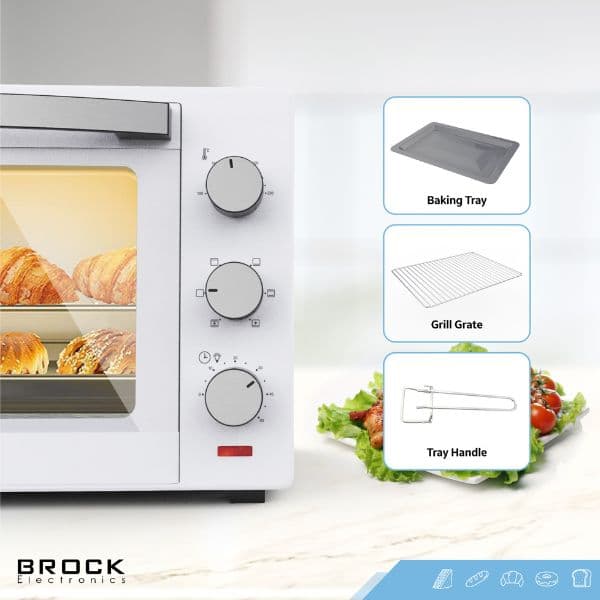 Elektrická horkovzdušná trouba Brock 30l, 1600W, bílá, volně stojící - náhled 5