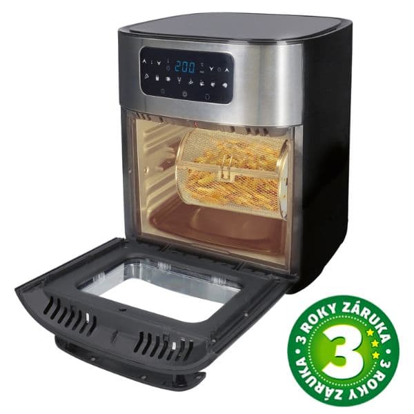 Horkovzdušná fritéza trouba, digitální Asane 10l, gril, buben, špízy, 1700W, 3 roky záruka