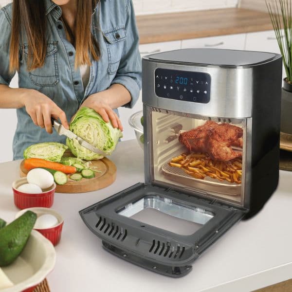 Horkovzdušná fritéza trouba, digitální Asane 10l, gril, buben, špízy, 1700W, 3 roky záruka - náhled 2