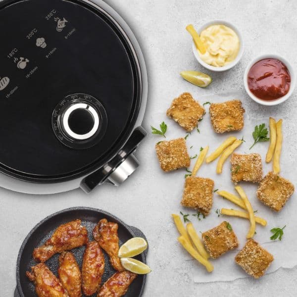 Horkovzdušná fritéza Naria 5l 1450W,nastavení teploty a času, černá, 3 roky záruka - náhled 5