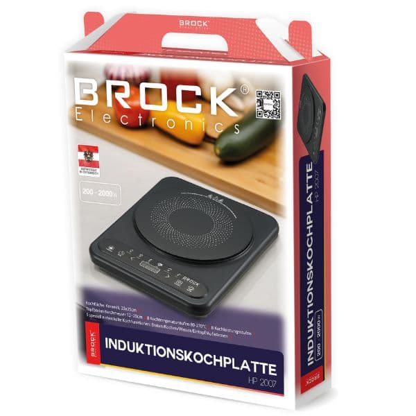 Elektrický indukční vařič Brock, 1 plotýnka 25cm, 2000W, digitální, dětský zámek - náhled 4