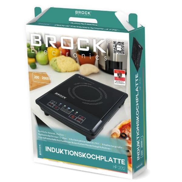 Elektrický indukční vařič Brock, 1 plotýnka 25cm, 2000W, digitální, barevné ikony - náhled 4