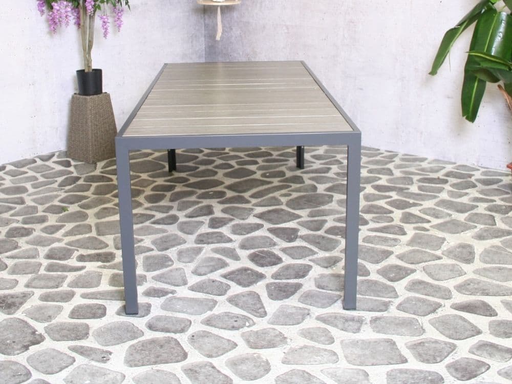 Hliníkový zahradní stůl Bergamo keramika 217cm x 95cm, šedý, pro 8 osob - náhled 4