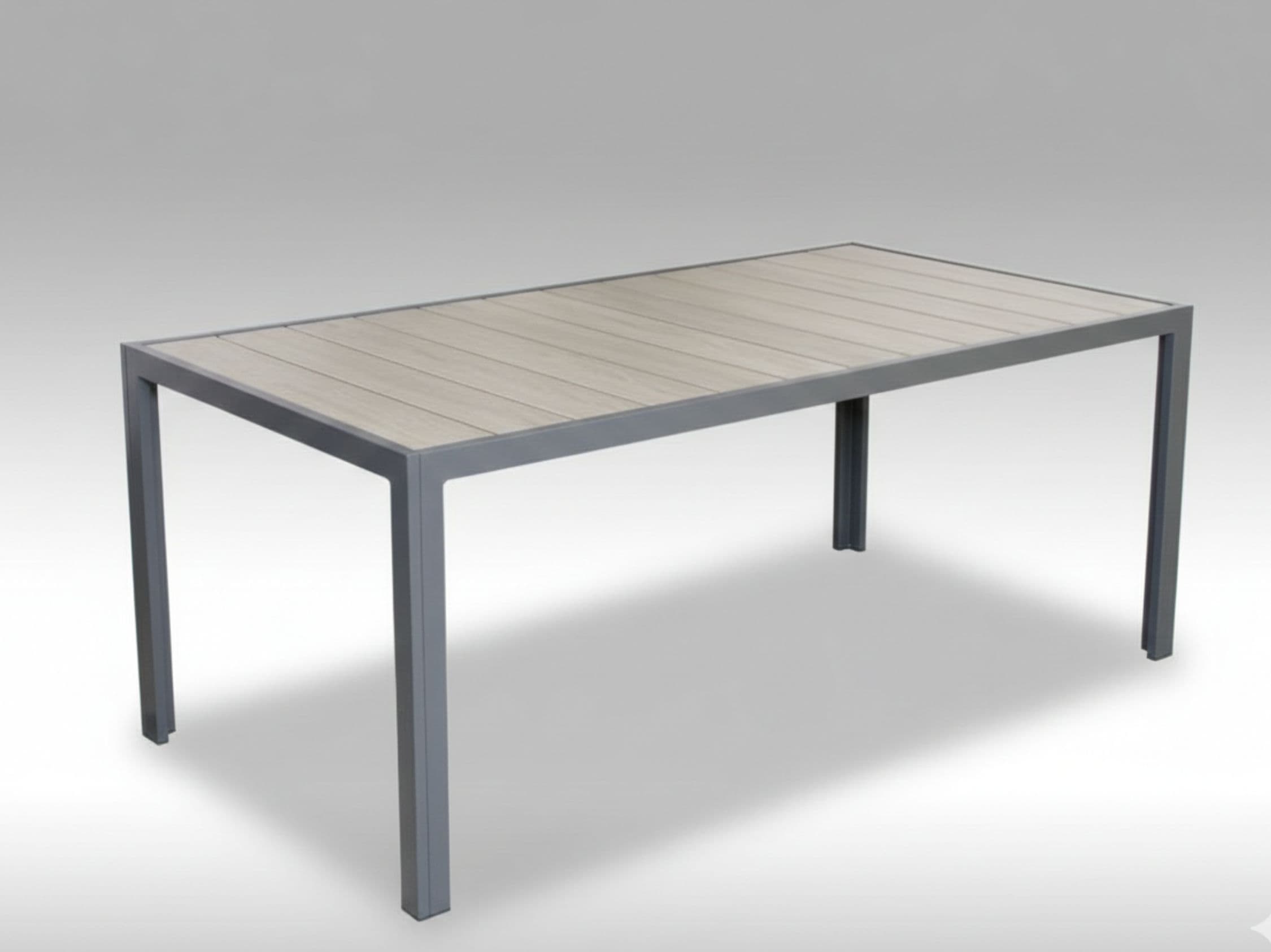 Hliníkový zahradní stůl Bergamo keramika 217cm x 95cm, šedý, pro 8 osob