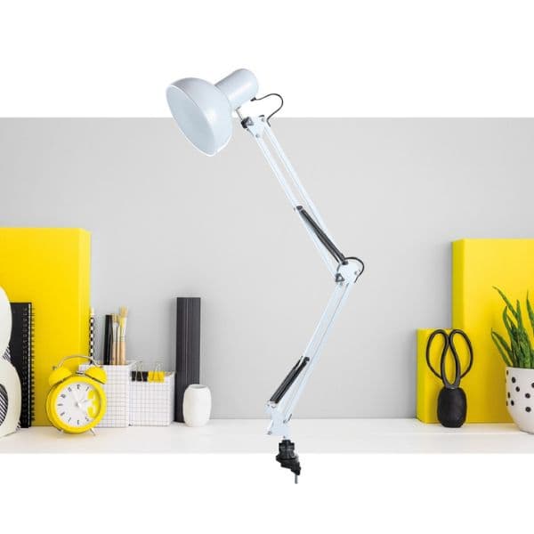 Kloubová stolní lampa na 1 žárovku E27, 40W, se šroubovacím úchytem, bílá, 3 roky zár. - náhled 5