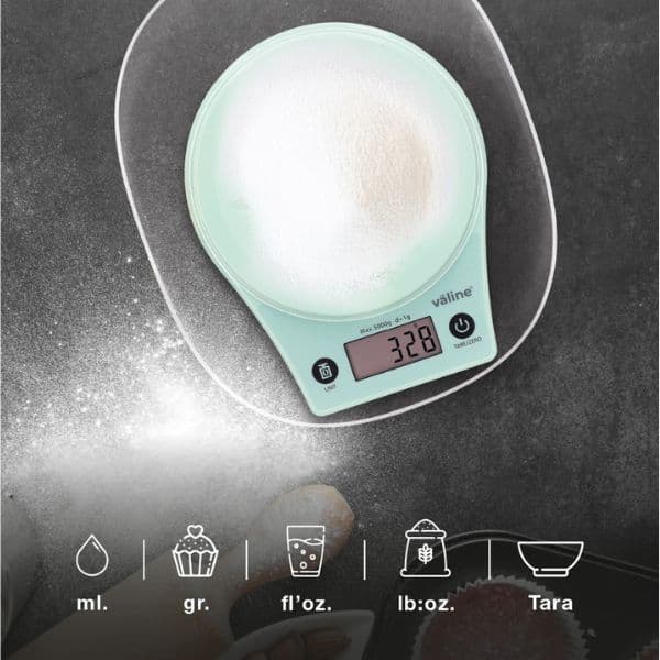 Kuchyňská váha Nagri s miskou, digitální, max 5kg, přesnost na 1g, 14x18cm, 3 roky záruka - náhled 3