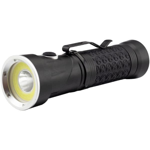 Hliníková taktická CREE LED svítilna 5W 500lm IP44,otočná hlava o 90°, černá - náhled 2