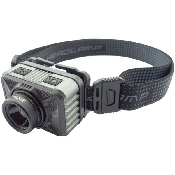 Výkonná nabíjecí LED čelovka se senzorem pohybu 10W 1200lm IP65, Zoom, hliník, šedá