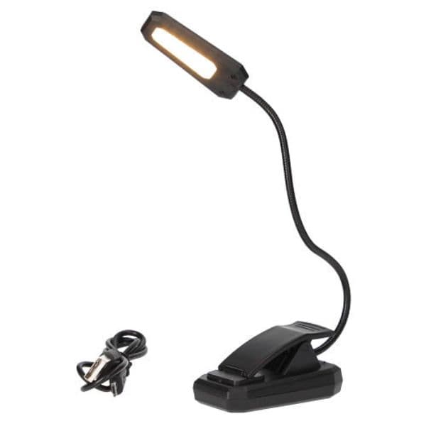 Nabíjecí LED stolní lampička GSC s klipem, 1W, 60lm, teplá, stmívatelná vypínačem, USB - náhled 2