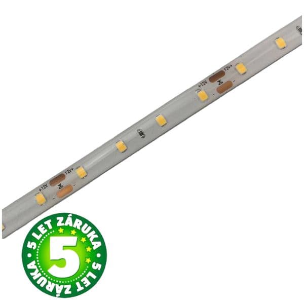 Prémiový LED pásek 64x2835 smd 8W/m, 1160lm/m, voděodolný, studená, délka 5m, 5 let záruka