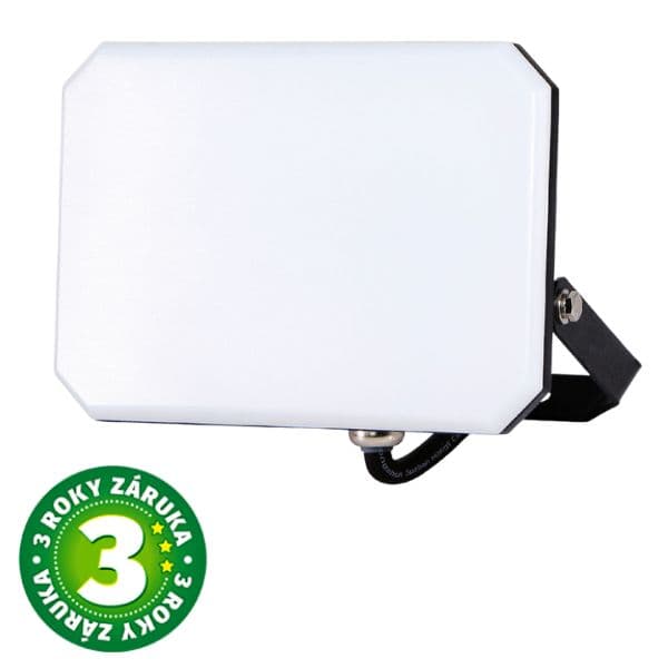 Prémiový bezrámový LED reflektor černý 50W 6000lm, studená barva světla, 3 roky záruka
