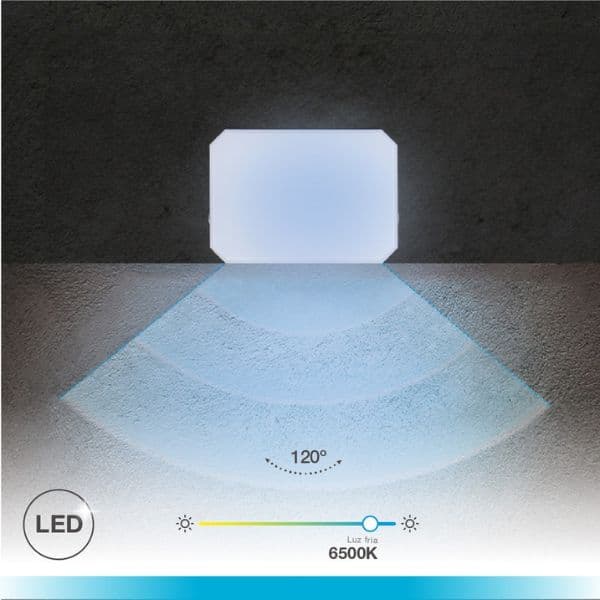 Prémiový bezrámový LED reflektor černý 50W 6000lm, studená barva světla, 3 roky záruka - náhled 2