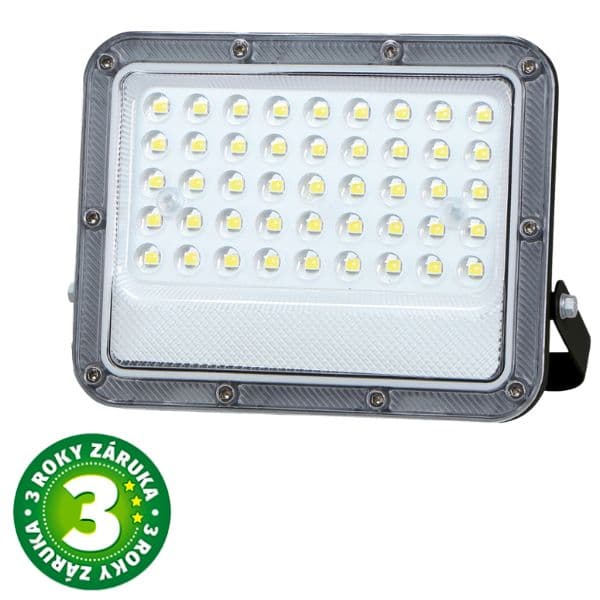 Prémiový ultratenký LED reflektor šedý 30W 2600lm, studená barva světla, 3 roky záruka