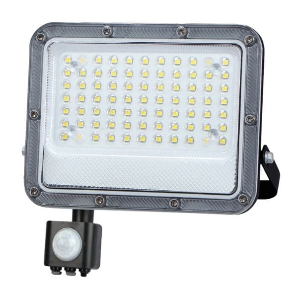 Prémiový ultratenký LED reflektor s čidlem pohybu šedý 50W 4800lm, denní, 3 roky záruka - náhled 5