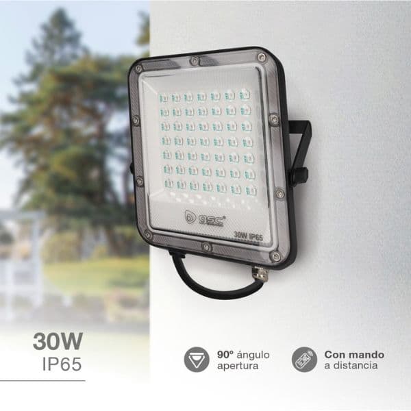 Prémiový RGB LED reflektor 30W, dálkové ovládání, 15 barev + bílá, 4 efekty, stmívání - náhled 2