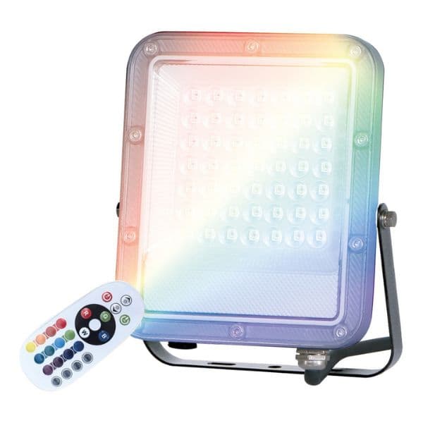 Prémiový RGB LED reflektor 30W, dálkové ovládání, 15 barev + bílá, 4 efekty, stmívání - náhled 5