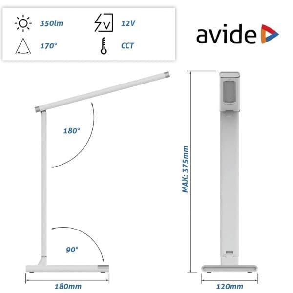 Plynule stmívatelná LED stolní lampa 12W 350lm, měnitelná barva světla, bílá - náhled 4