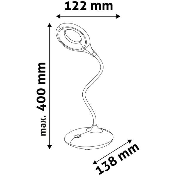 Nabíjecí plynule stmívatelná LED stolní lampa 4W 250lm denní světlo, bílá - náhled 3