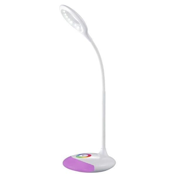 Nabíjecí stmívatelná   LED stolní lampa 4W 250lm denní světlo, RGB podstavec