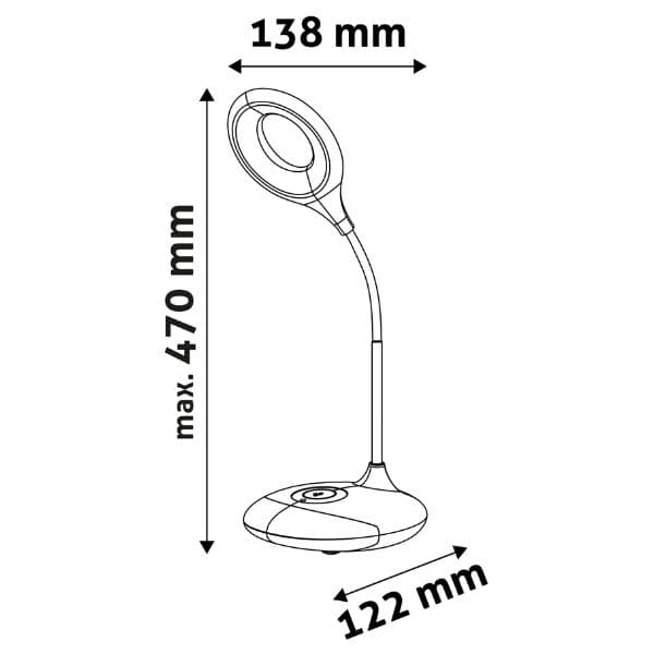 Nabíjecí stmívatelná   LED stolní lampa 4W 250lm denní světlo, RGB podstavec - náhled 2